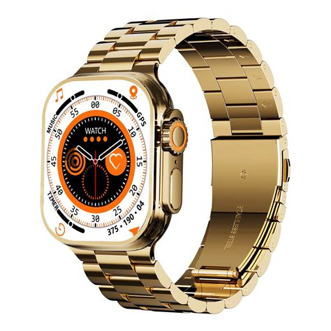 smart watch with gold strap